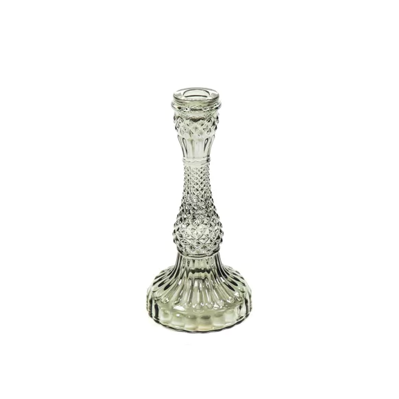 grand bougeoir en verre fumé pour une belle table!