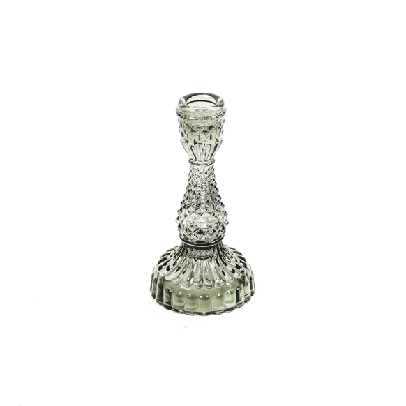 petit bougeoir en verre fumé pour une belle table!