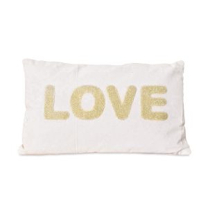 un coussin LOVE pour faire passer vos messages d'amour!