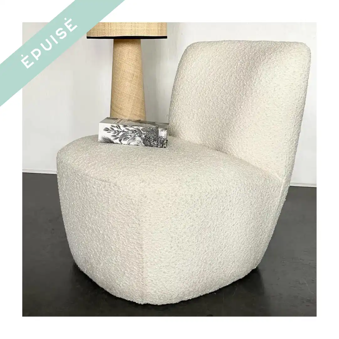 fauteuil en bouclette blanc