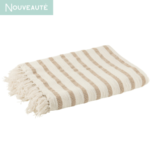 plaid à lignes blanches et marron