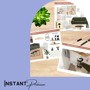 Instant'Premium prestation petit budget avec une planche d'ambiance, une planche shopping et des visuels 3D