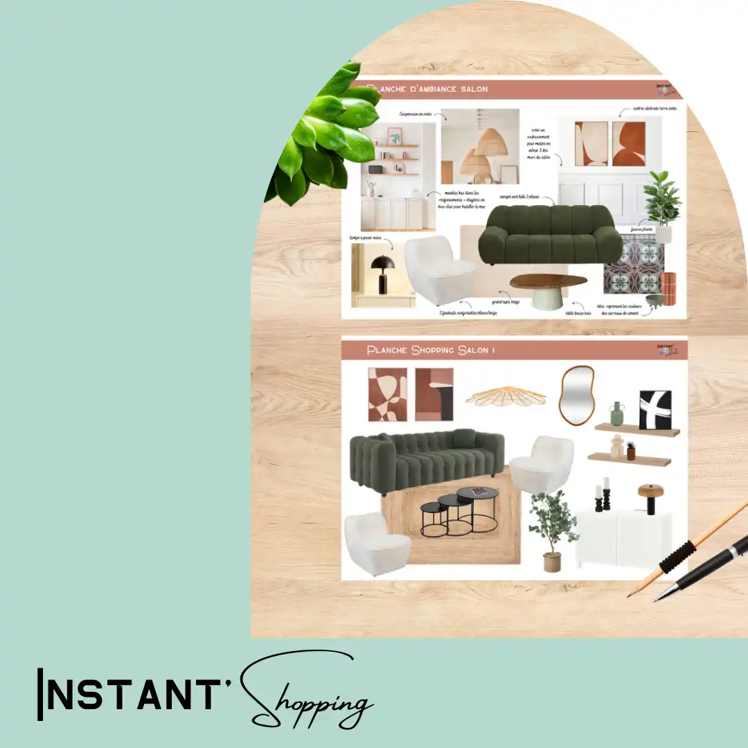 instant'shopping prestation petit budget avec planche d'ambiance et planche shopping