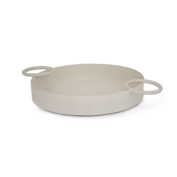 magnifique plateau circulaire beige