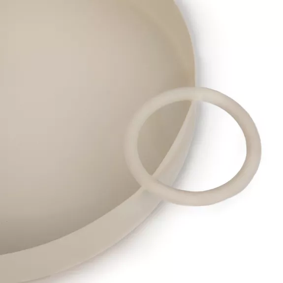 zoom sur ce magnifique plateau circulaire beige