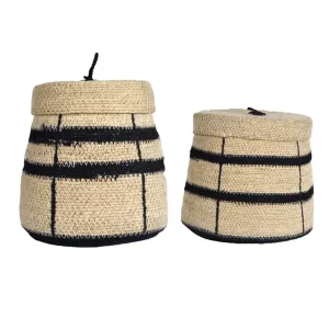 lot de 2 paniers avec couvercles