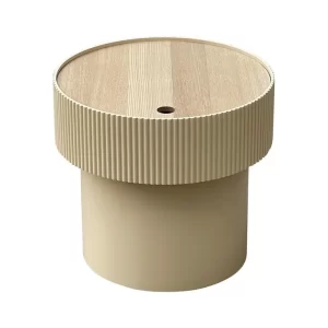 table d'appoint striée beige moderne et intemporelle