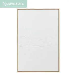 Tableau blanc et bois en relief